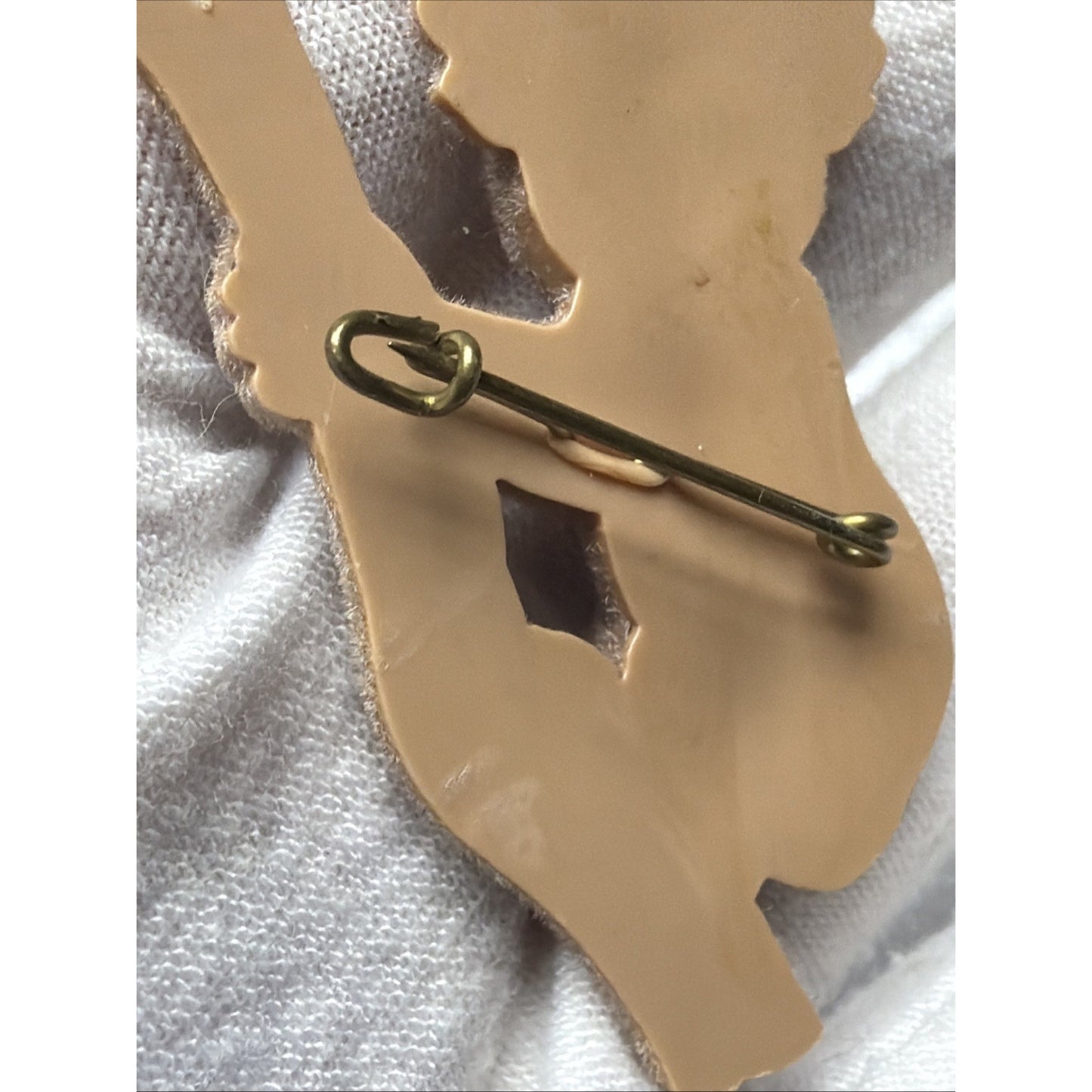 Vintage Flocked Koala Bear Pin Brooch Black Brown