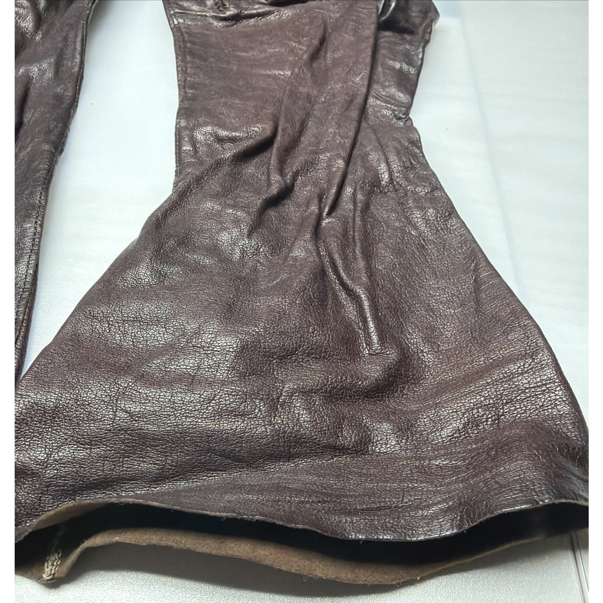 Vintage Launder Leather Brown Gloves Washable Table Cut Size 7.5 As Is