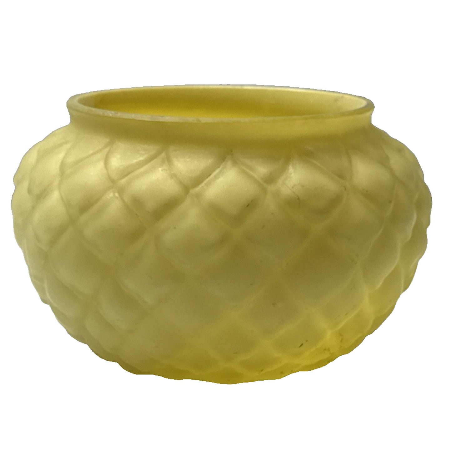 EAPG Fostoria Arctic Cone Yellow Clear Cased Satin Bowl Vase Spooner Spill As-Is