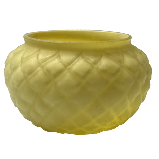 EAPG Fostoria Arctic Cone Yellow Clear Cased Satin Bowl Vase Spooner Spill As-Is