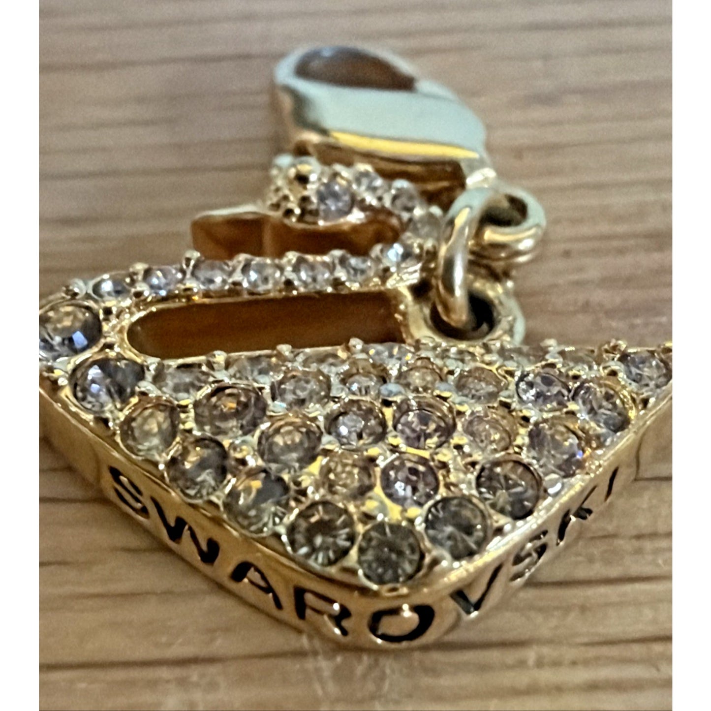 Swarovski Golden Swan Pave Crystal Charm Pendant