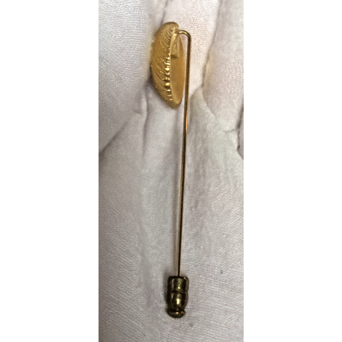 Vintage Trifari Shell Stick Pin Hatpin Clamshell Gold Tone