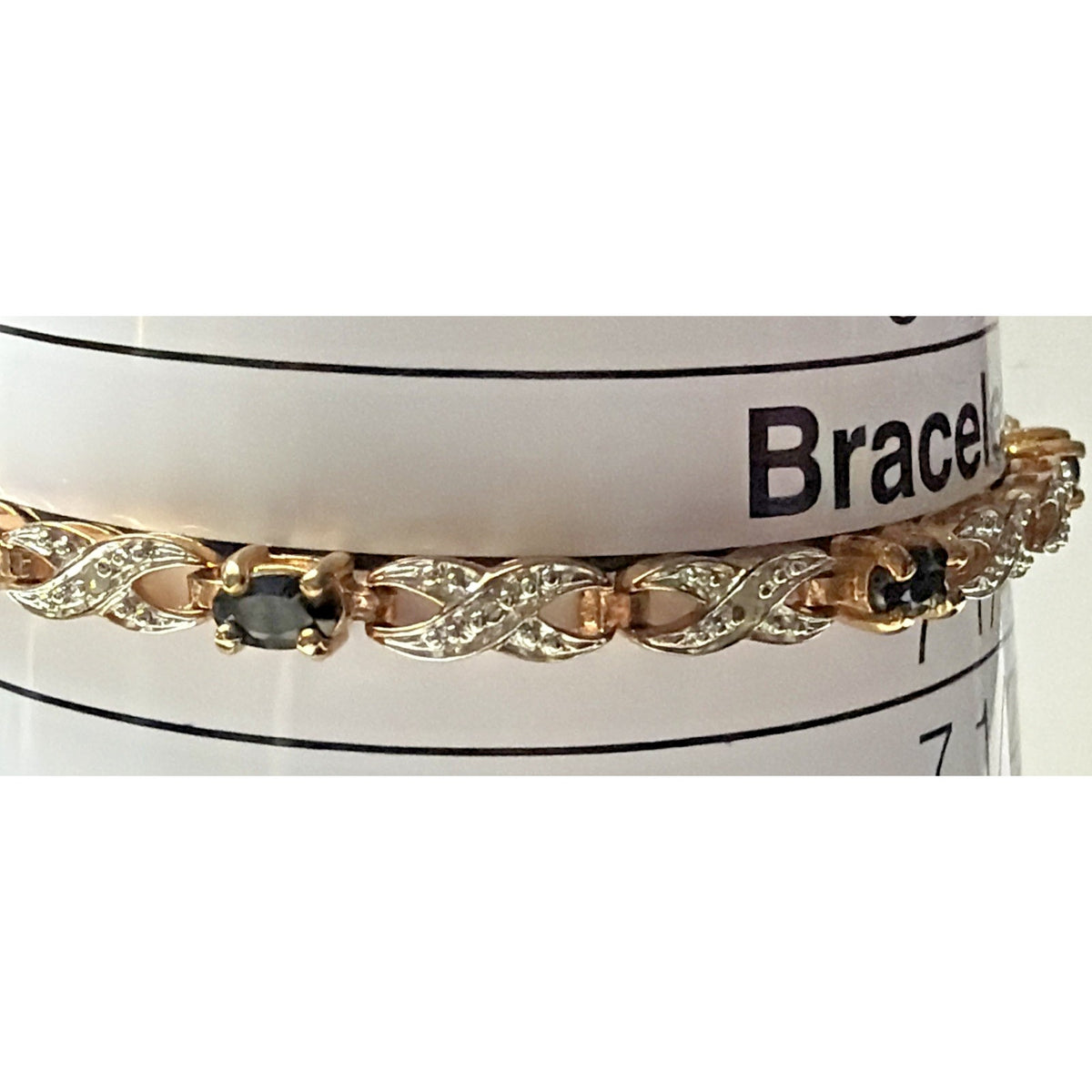 Sterling Silver Rose Gold Vermeil Sapphire Diamond Tennis Bracelet Eternity Read