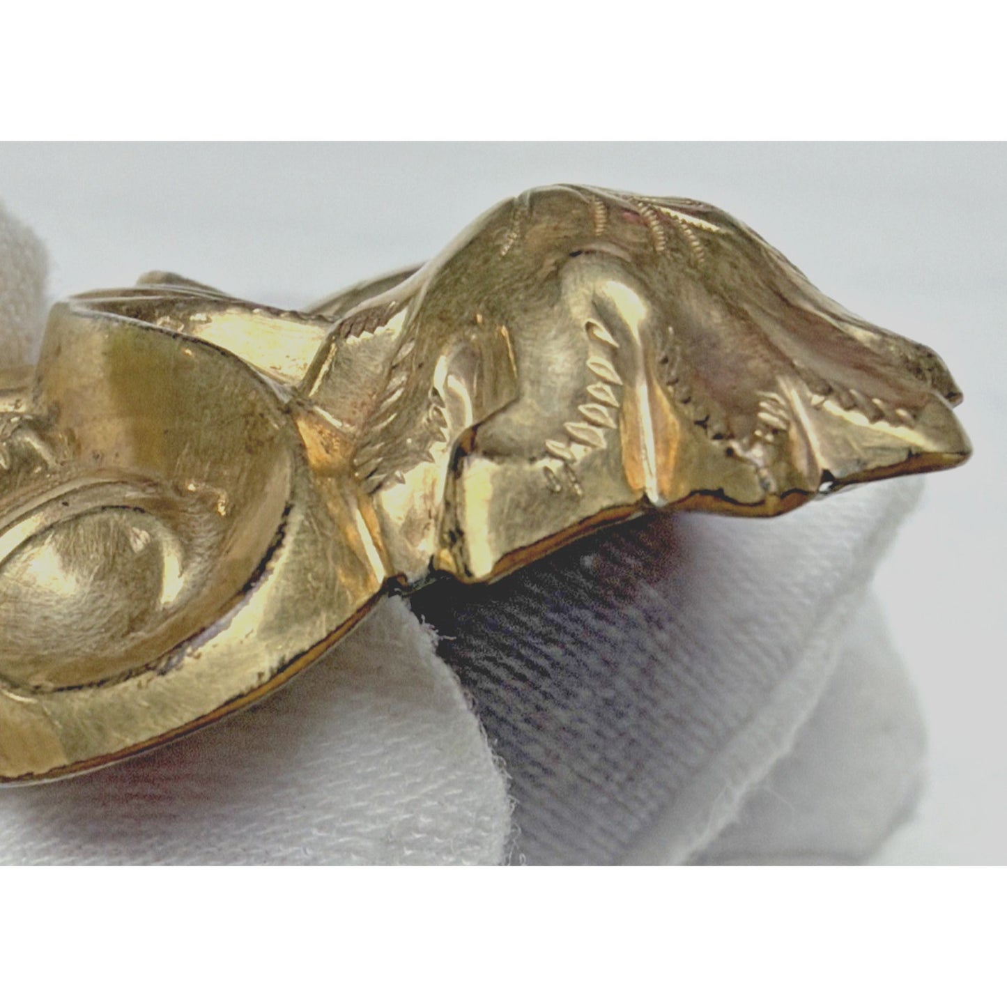 Victorian 10k GF Hollowware Brooch Puffy Repousse Floral Scroll As Is Damage