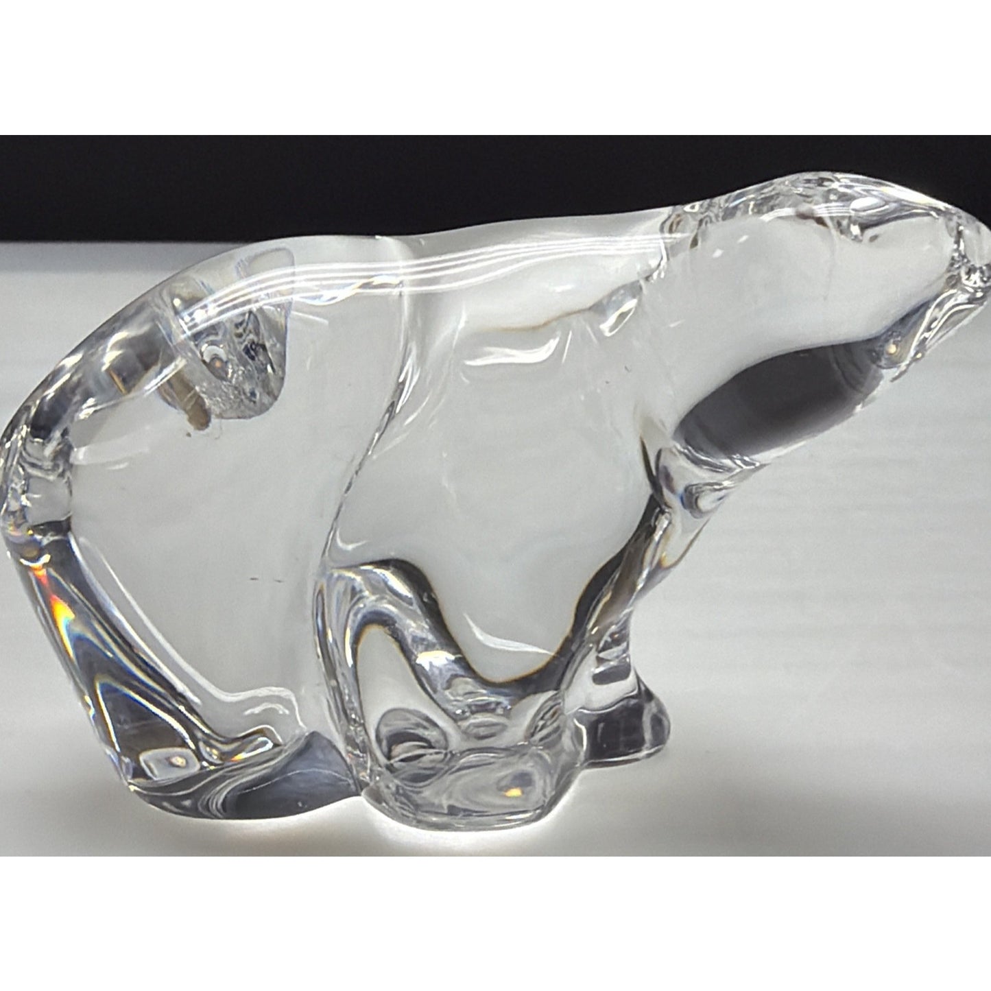 Vintage Royal Copenhagen Hadeland Crystal Polar Bear Figurine Paperweight