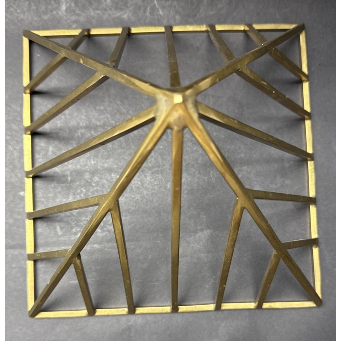 Lot of 2 Brass Geometric Architectural Pyramids Large As-Is