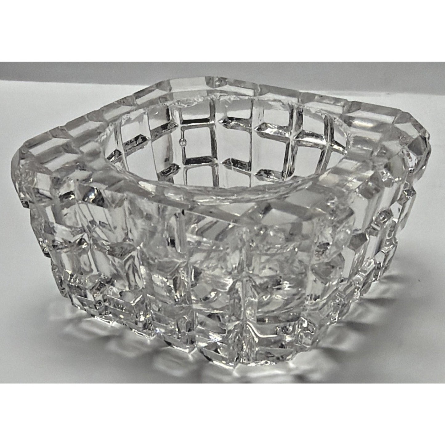 EAPG or ABP Lot of 6 Crystal Glass Square Open Salt Cellar Block Pattern As Is