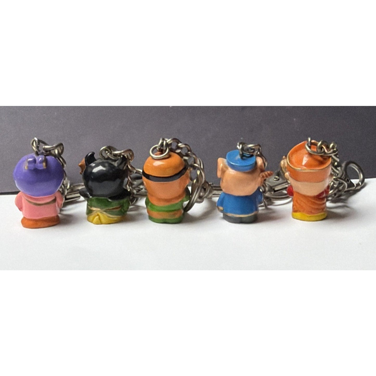 Vintage Lot of 5 Japanese Asian Folklore Keychains Anime Figurines As Is