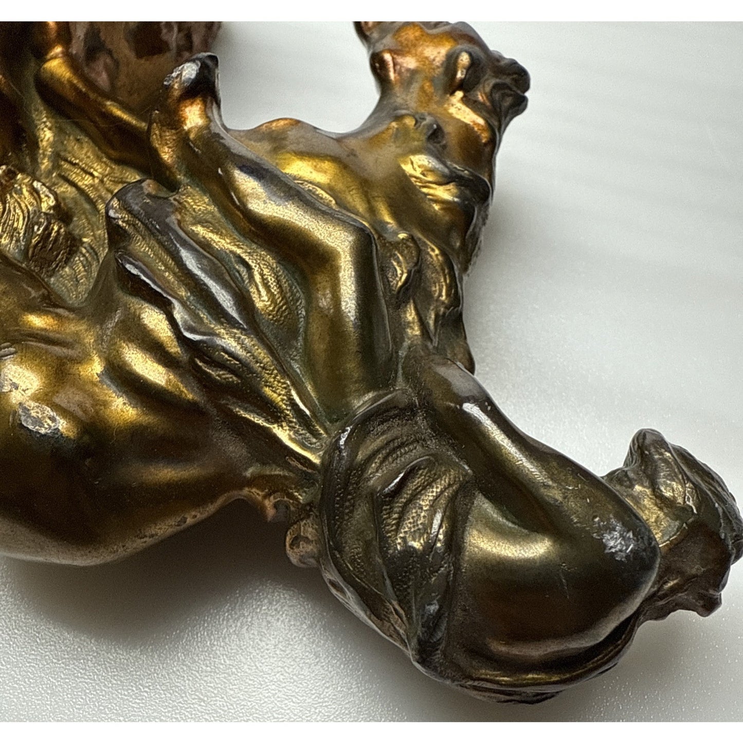 Vintage Ronson Metal Art Horse Rider Bookends Set End of the Trail Cowboy As Is