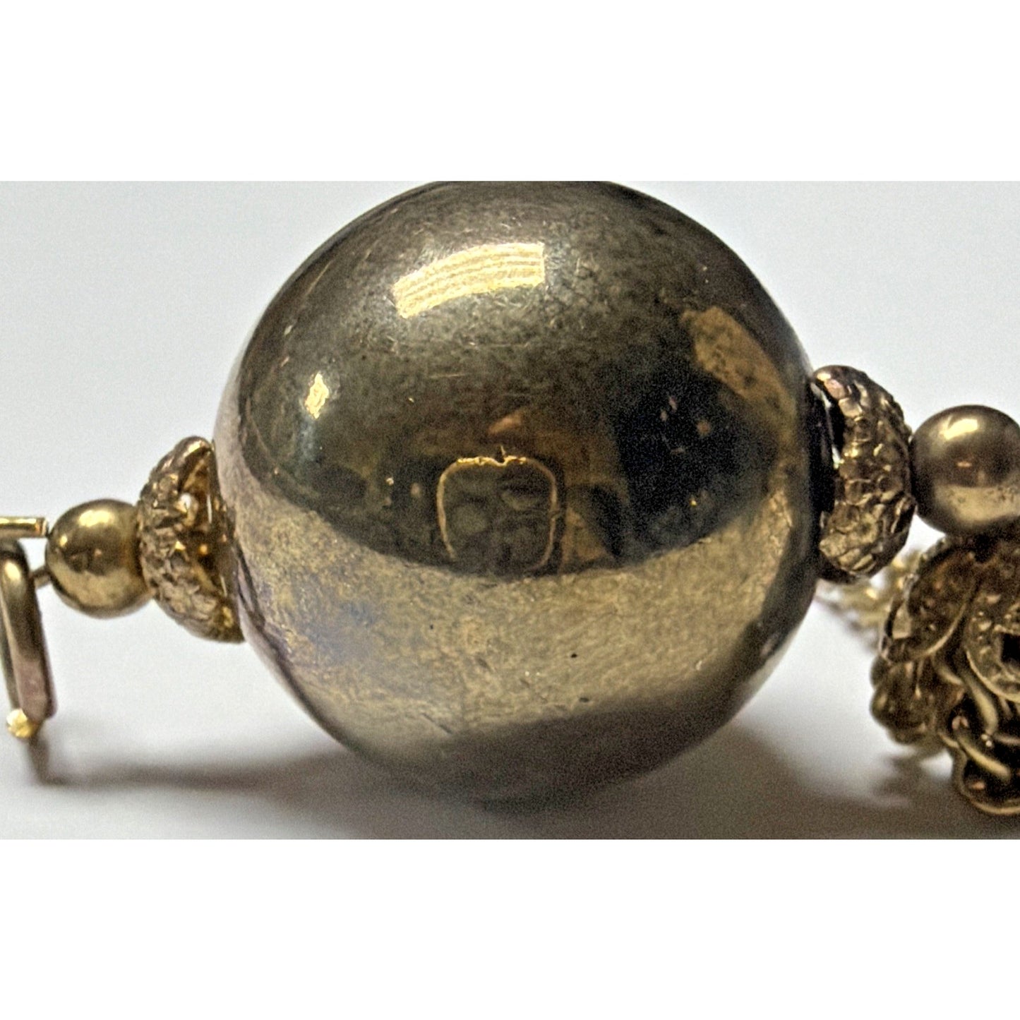 Vintage Baroque Style Pendant Ball Gold Tone Chain Tassel As Is