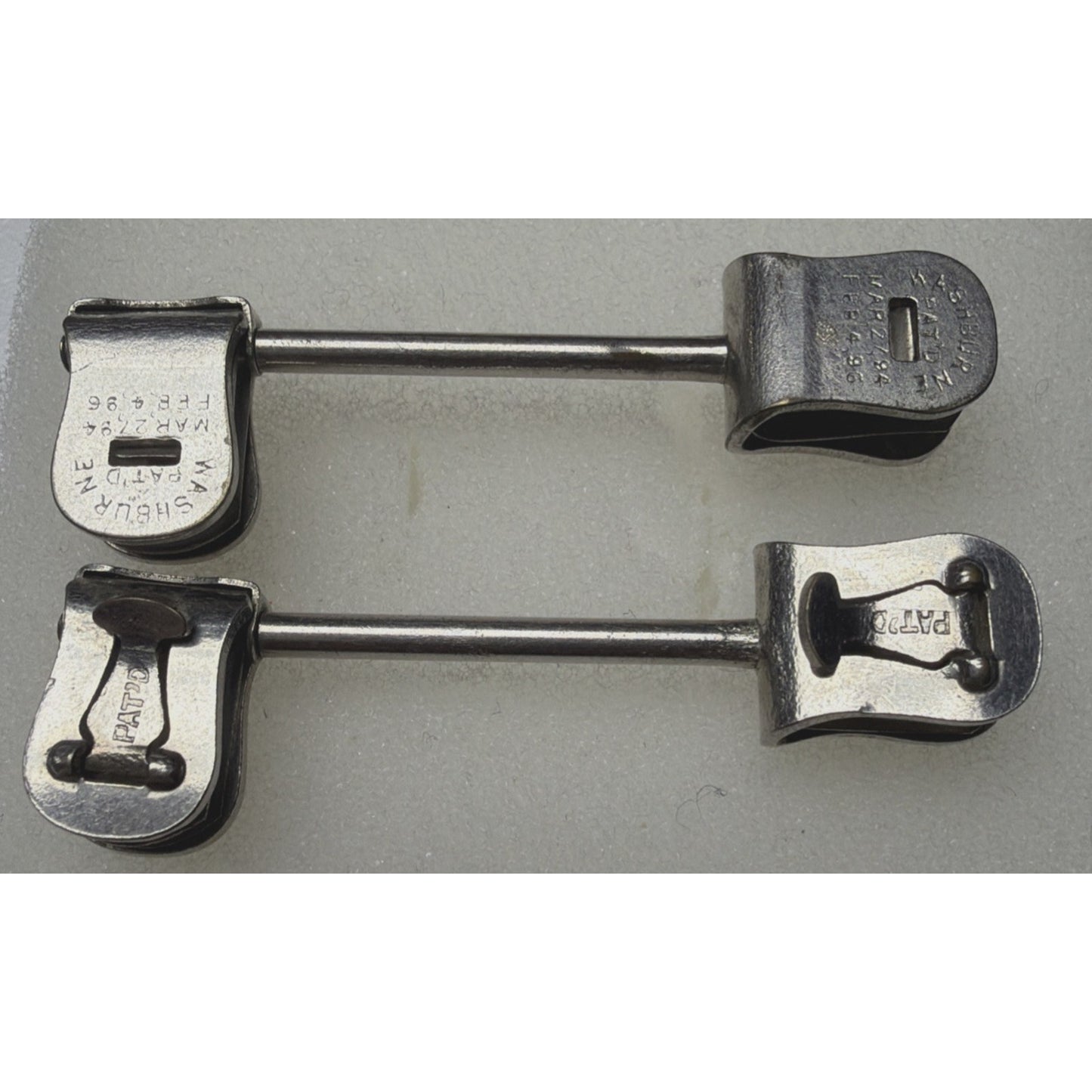 Vintage Lot Of 2 Washburne Cuff Holders Links Magician Cheating Patented