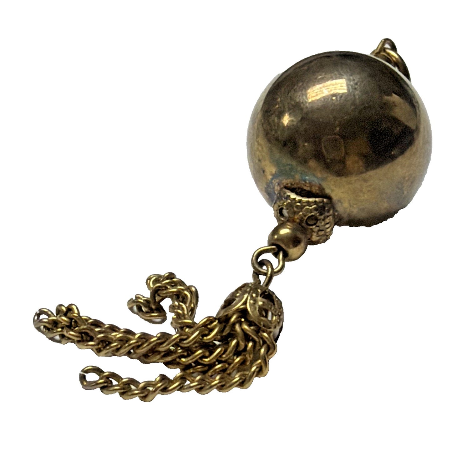 Vintage Baroque Style Pendant Ball Gold Tone Chain Tassel As Is