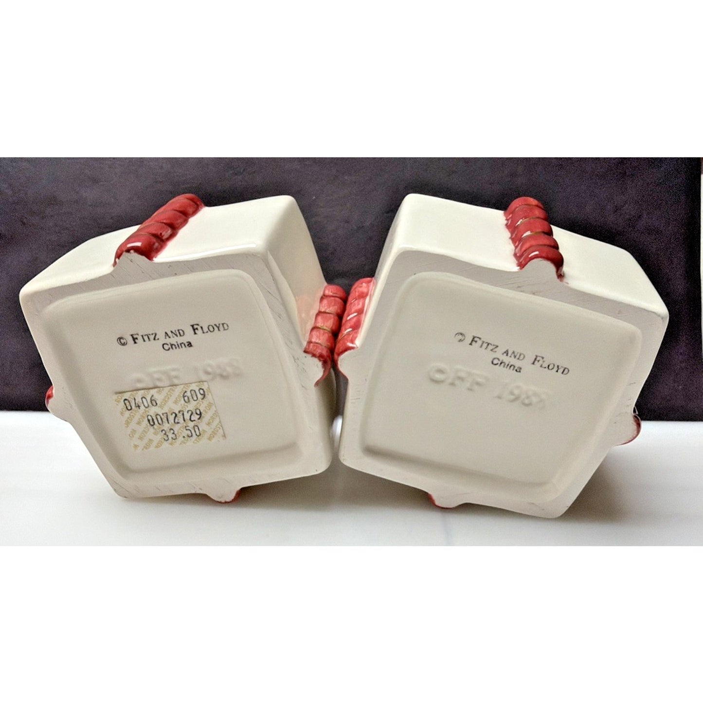 Vtg Set of 2 Fitz & Floyd Old World Santa Lid Box Gift Present Trinket Chrismas