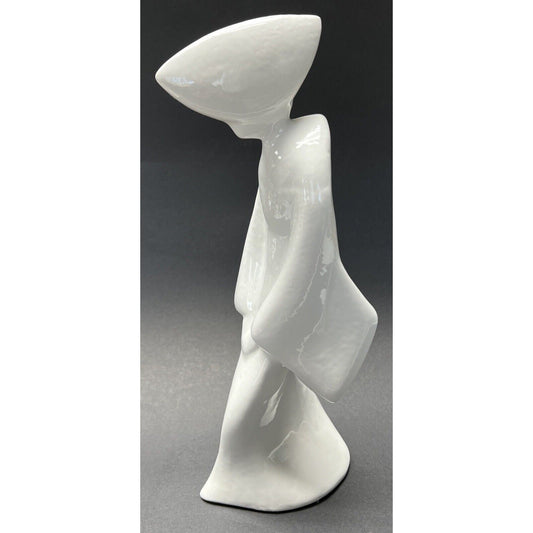 Vtg Blanc de Chine Awa Odori Dancer Sculpture Keiten Takahashi Porcelain Glazed