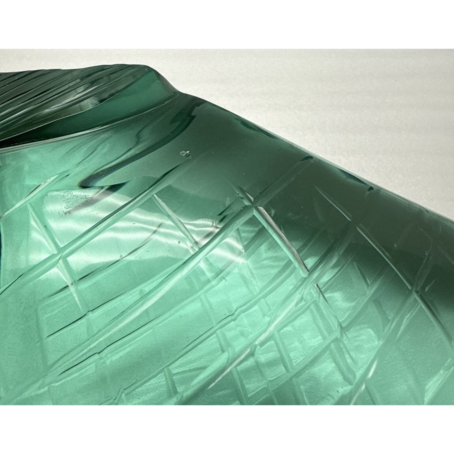 Vintage Cut Crystal Goldfish Big Eye Koi Fish Sculpture Aqua Green As-Is