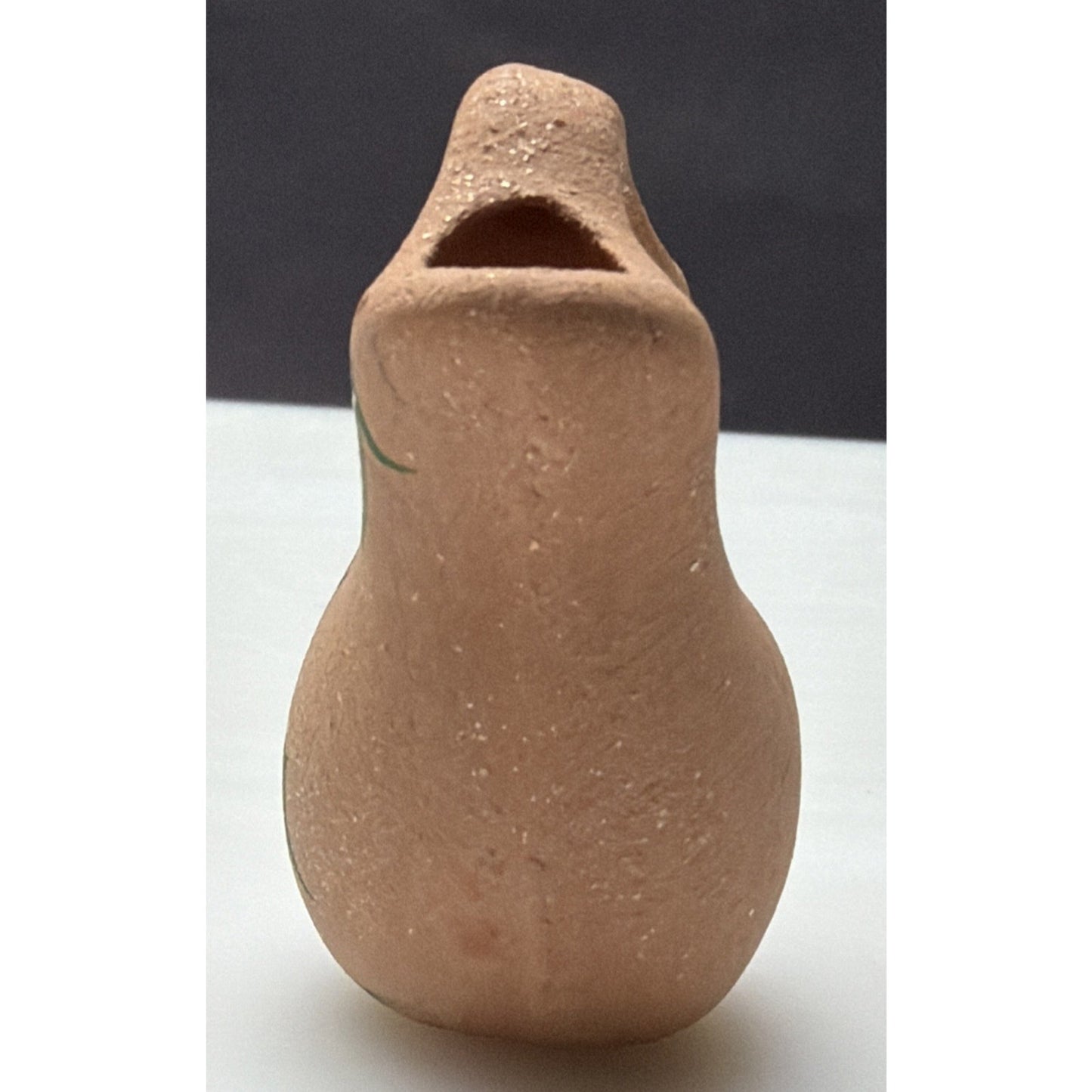 Vintage Micaceous Clay Pottery Mini Wedding Vase Hand Painted