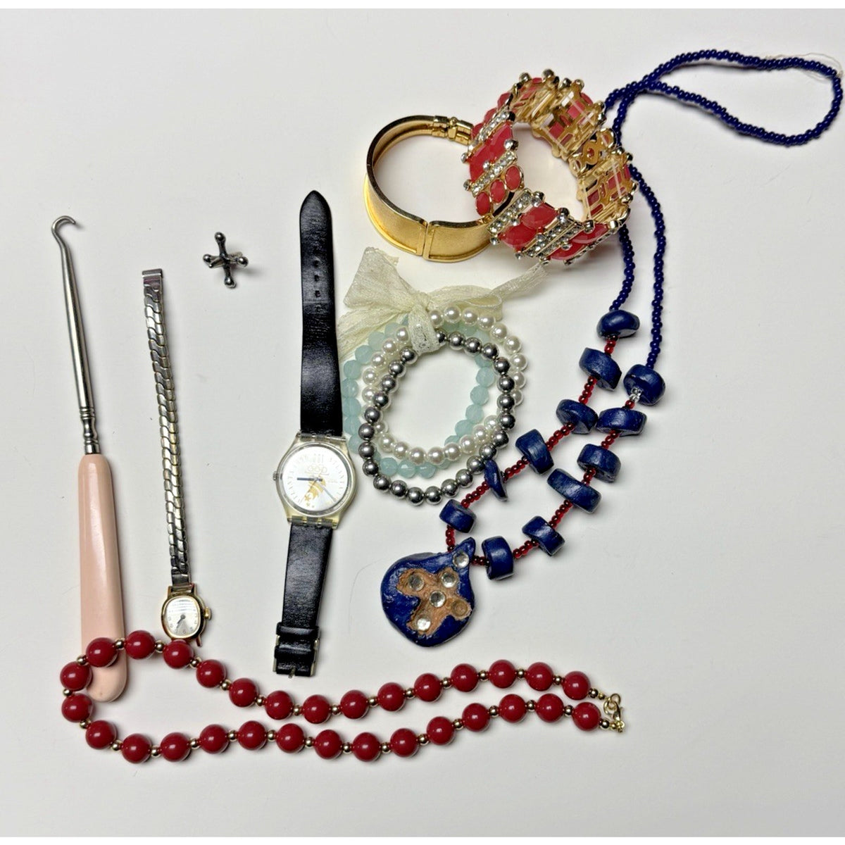 Vintage Lot Modern Jewelry Craft Costume Gemstone Wearable Damage As-Is 2#
