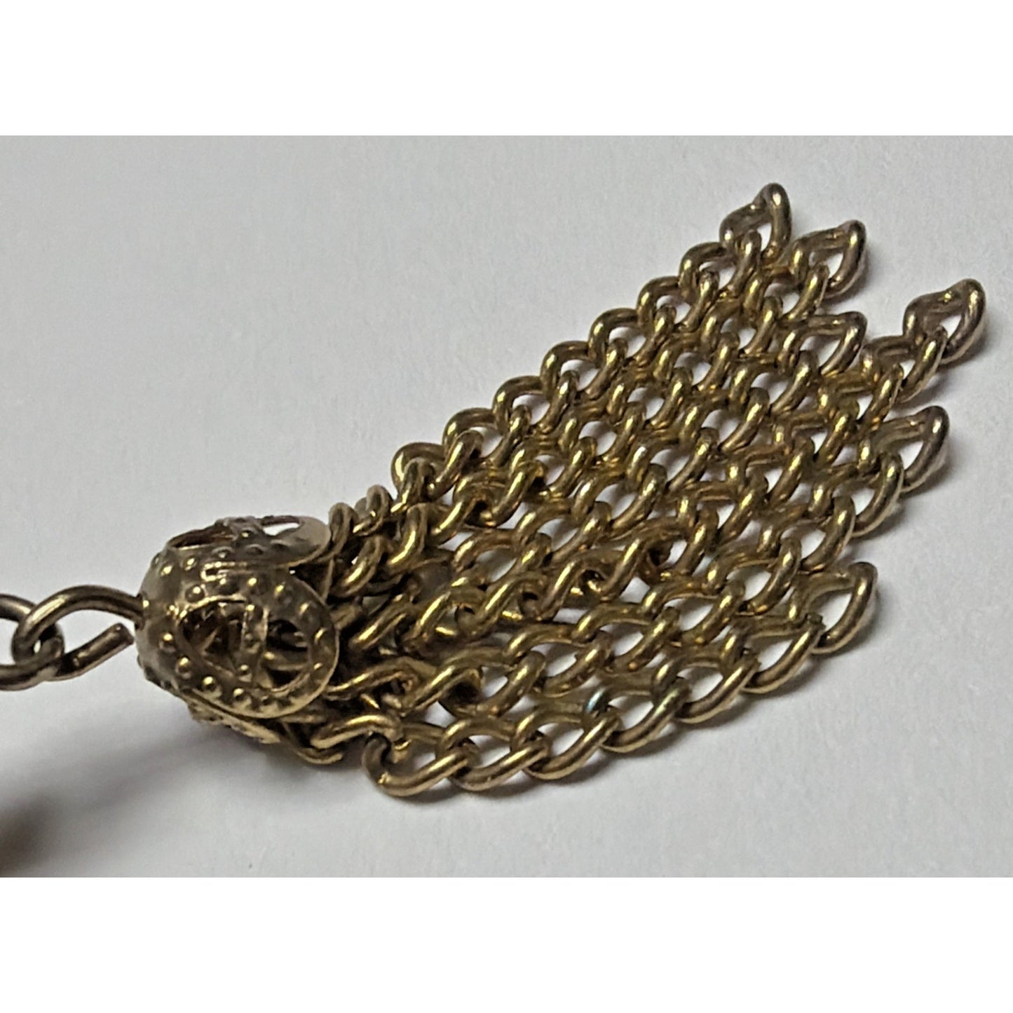 Vintage Baroque Style Pendant Ball Gold Tone Chain Tassel As Is