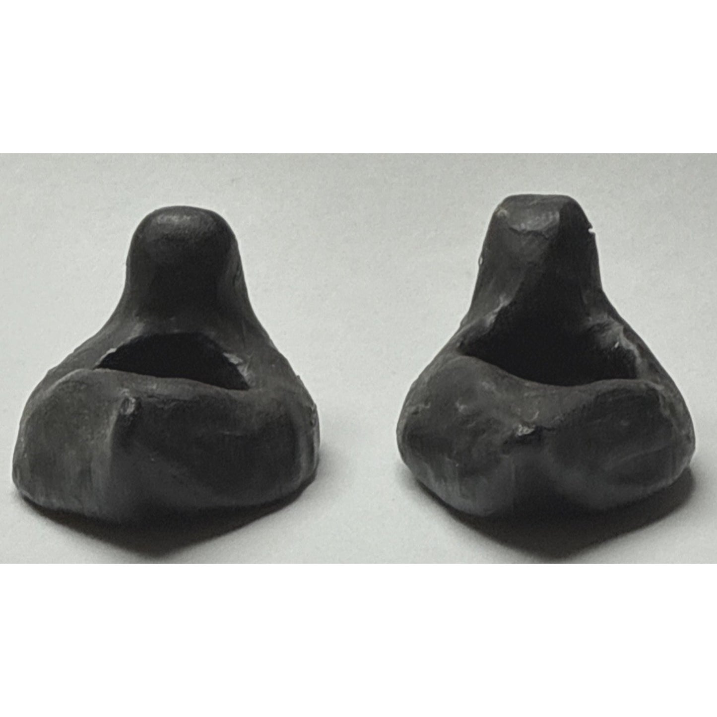 Vtg Lot of 2 Hand Made Pottery Clay Ceramic Bird Candle Holders Painted As-Is