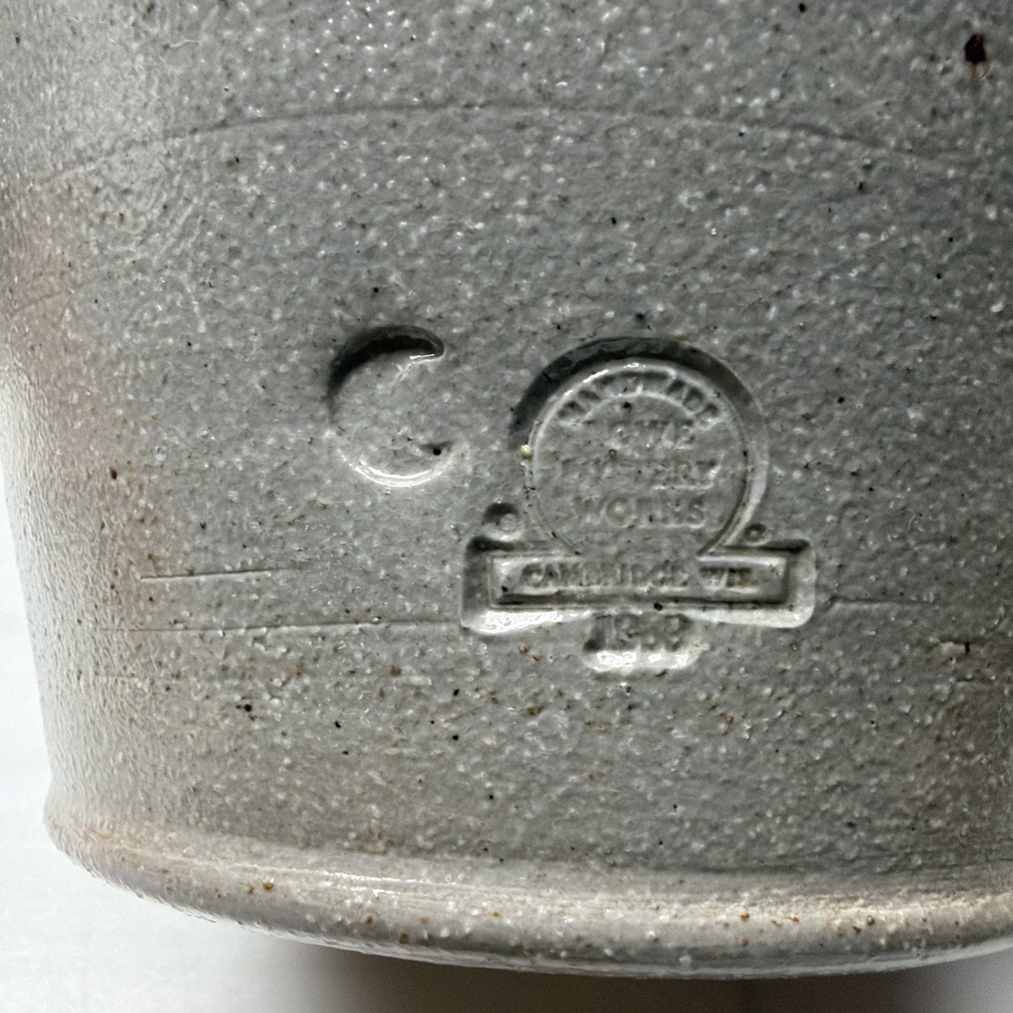 Vtg Rowe Pottery Works Salt Glazed Stoneware Jug Birdhouse Handles Bird House