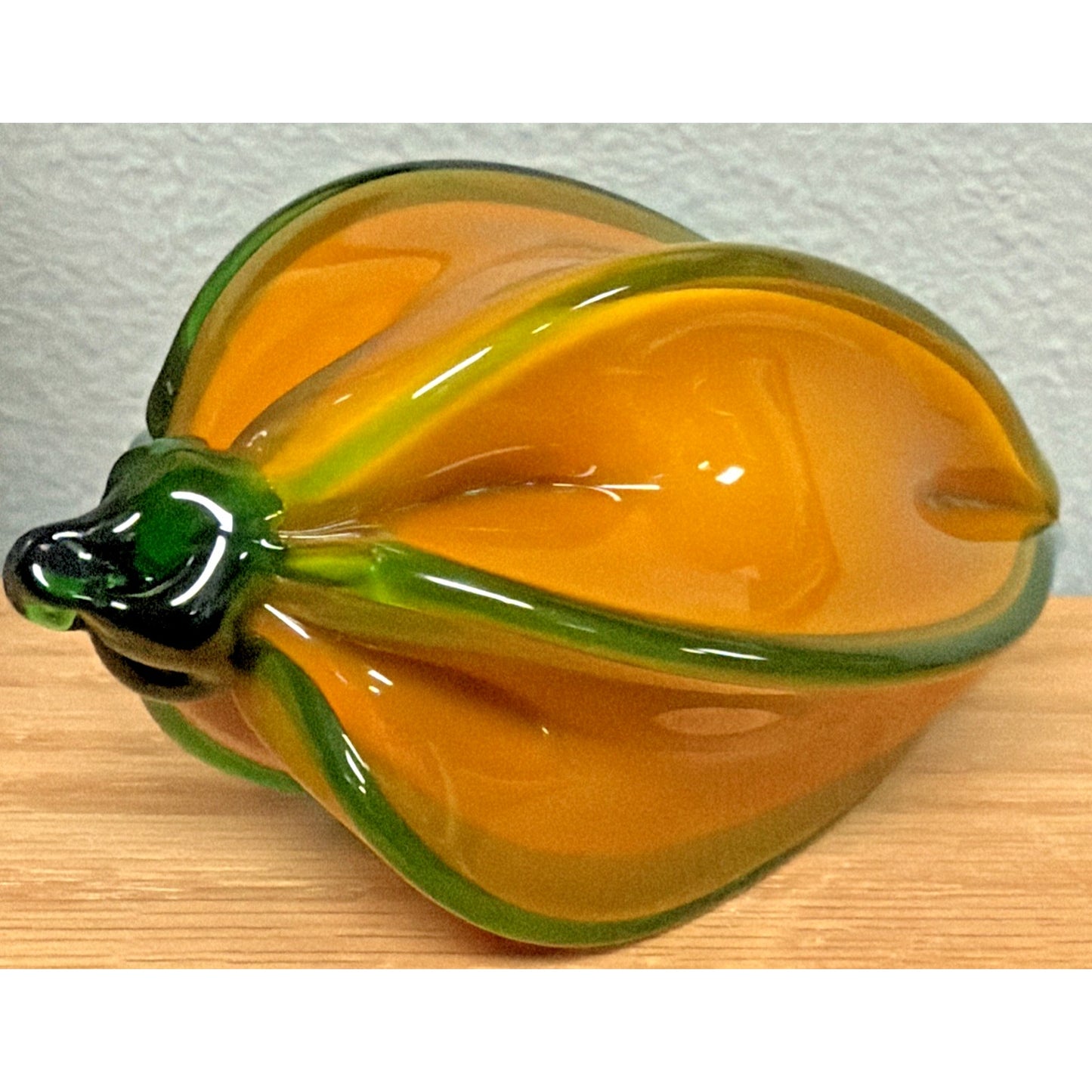 Vintage Murano Glass Star Fruit Squash Vegetable Paperweight Layered Applied