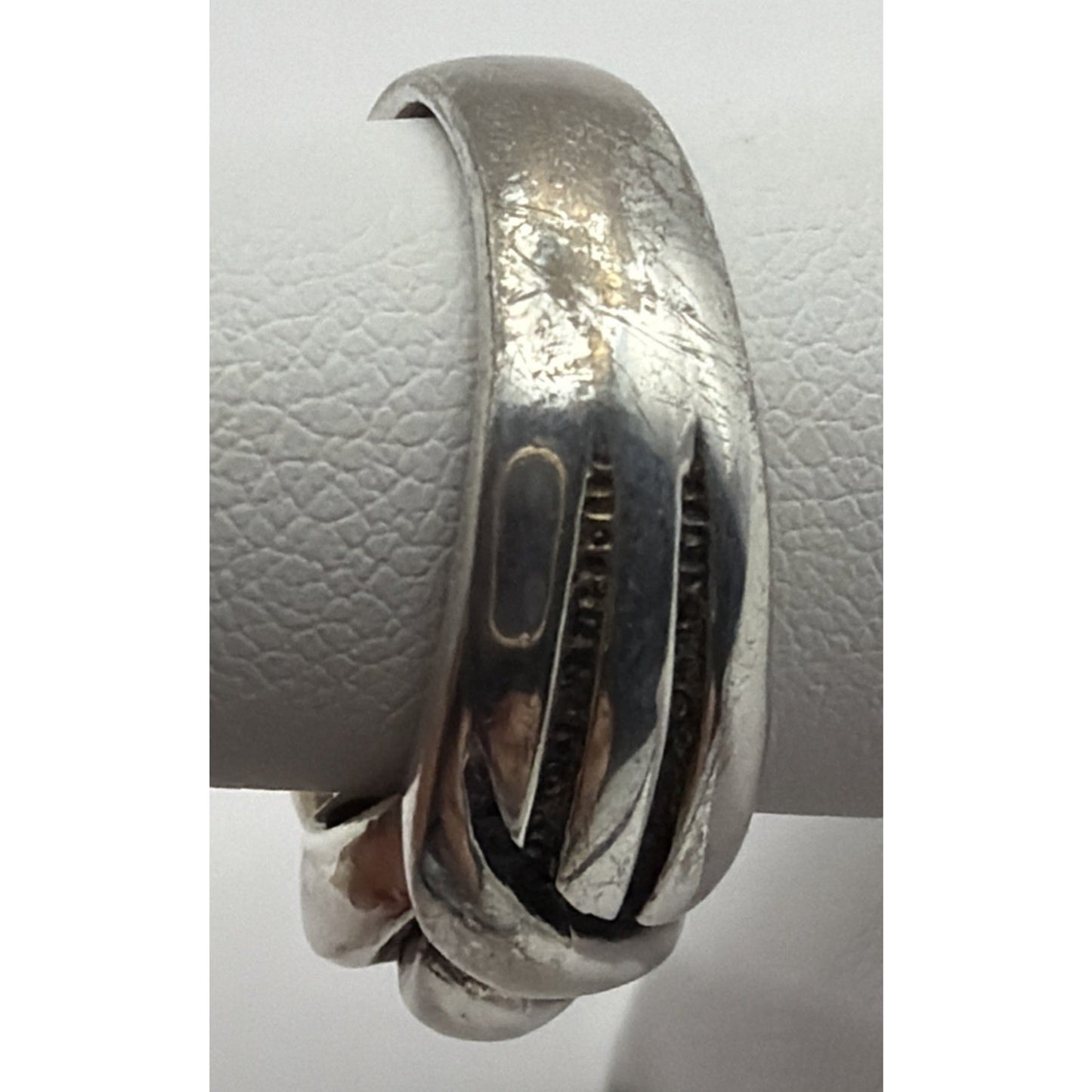 Vintage Sterling Silver Fluted Crossover Knot Ring Sz 8