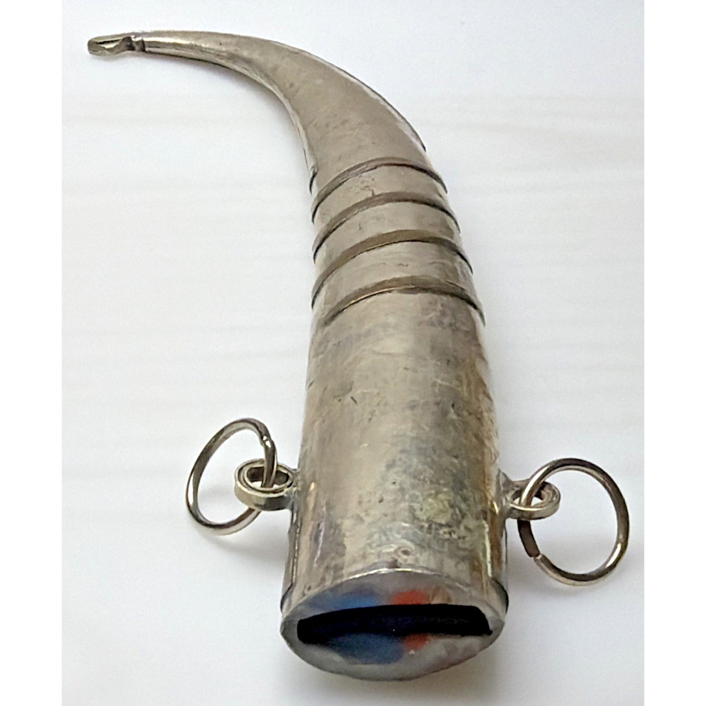 Old Moroccan Berber Islamic Dagger Sheath Only Silver Brass Inlay