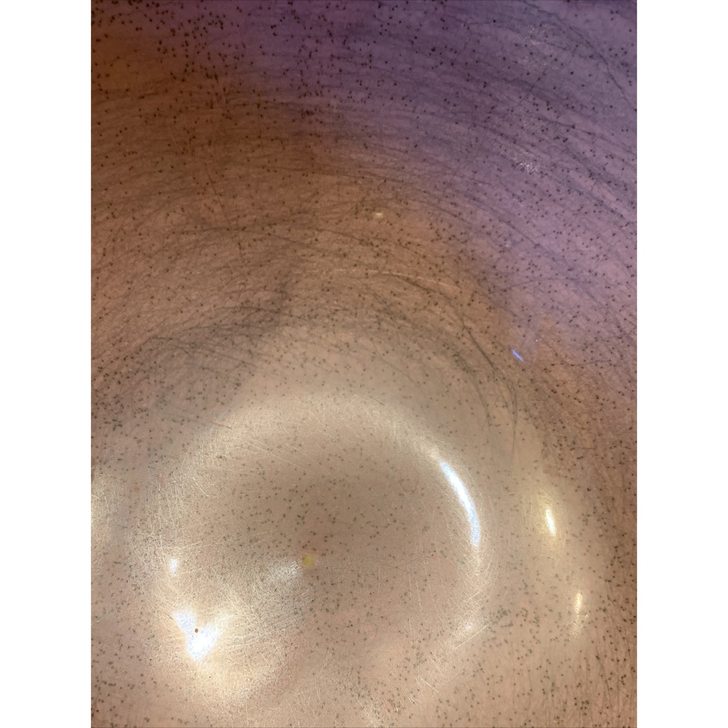 Vtg McCoy Pottery Pink Mixing Bowl Speckled Ribbed Beehive As Is