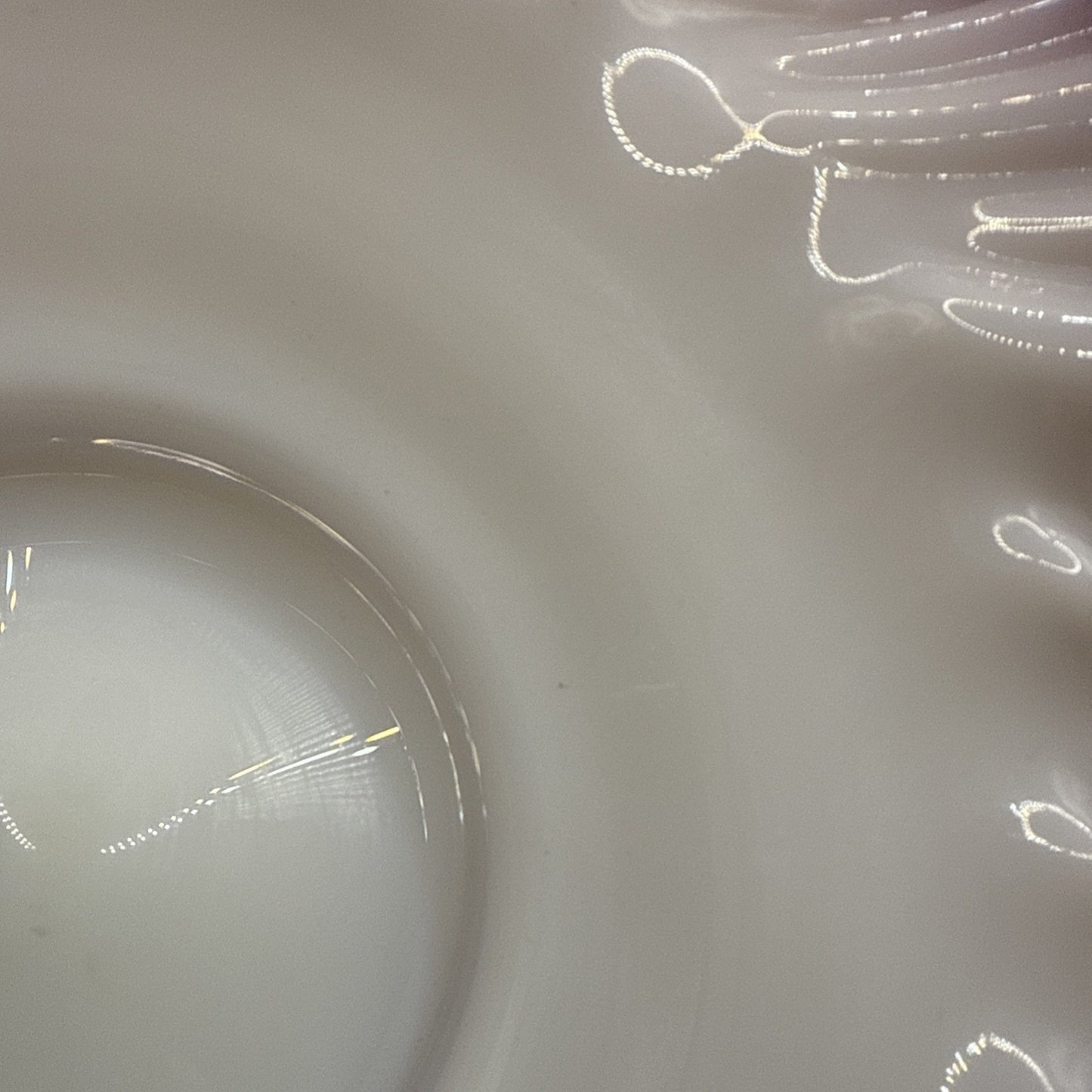 Victorian Brides Basket Bowl Purple Ruffled Wavy Rim Opalescent Glass