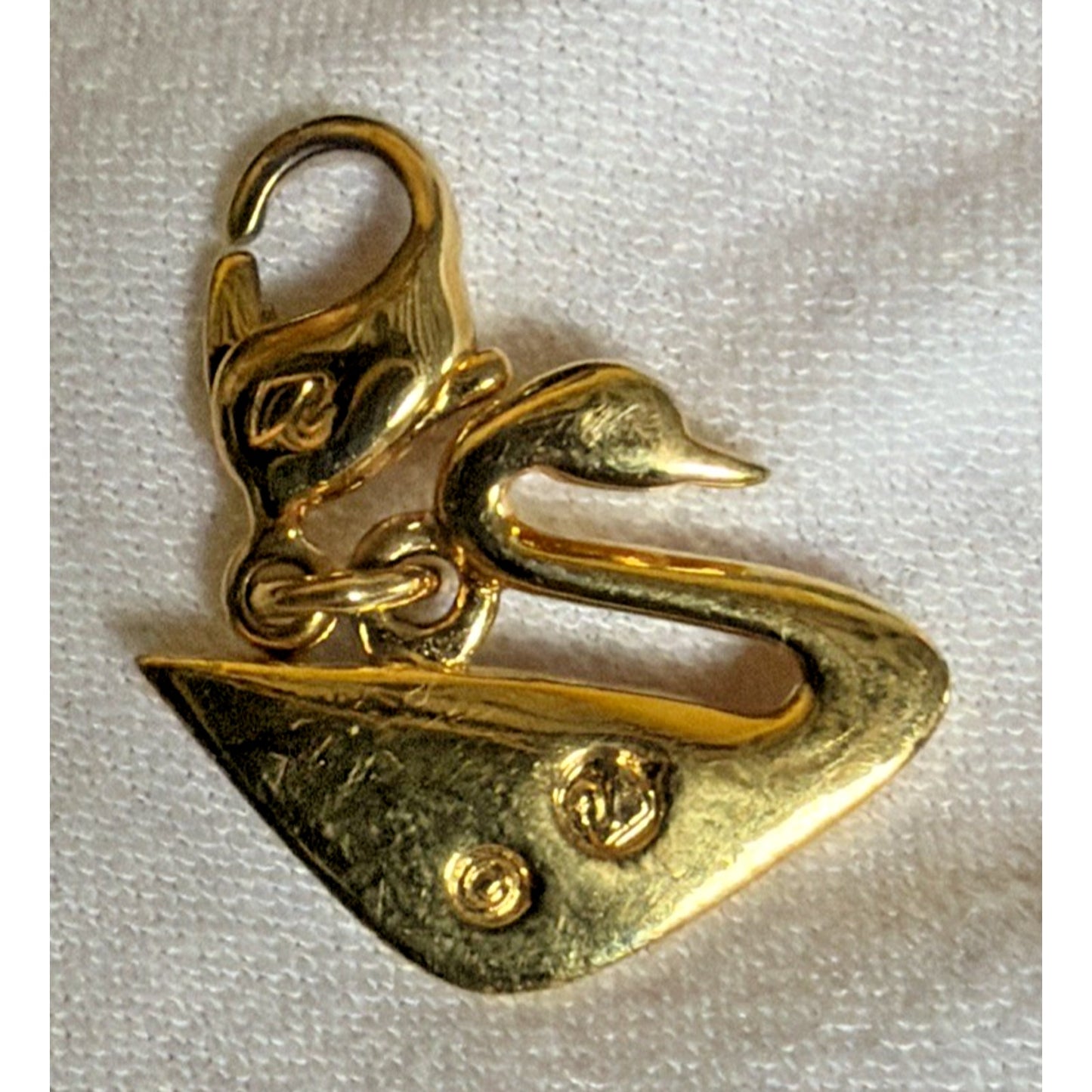 Swarovski Golden Swan Pave Crystal Charm Pendant