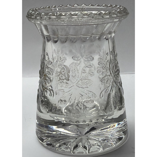 EAPG DC Jenkins Kokomo Glass Three Fruit Toothpick Match Stick Holder Glows