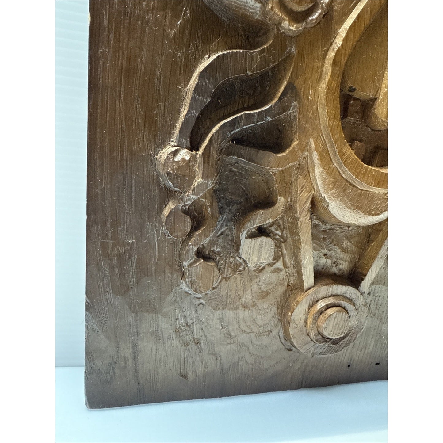 Vintage South Pacific Tribal Art Hand Carved Wood Plaque Mask Face As-Is