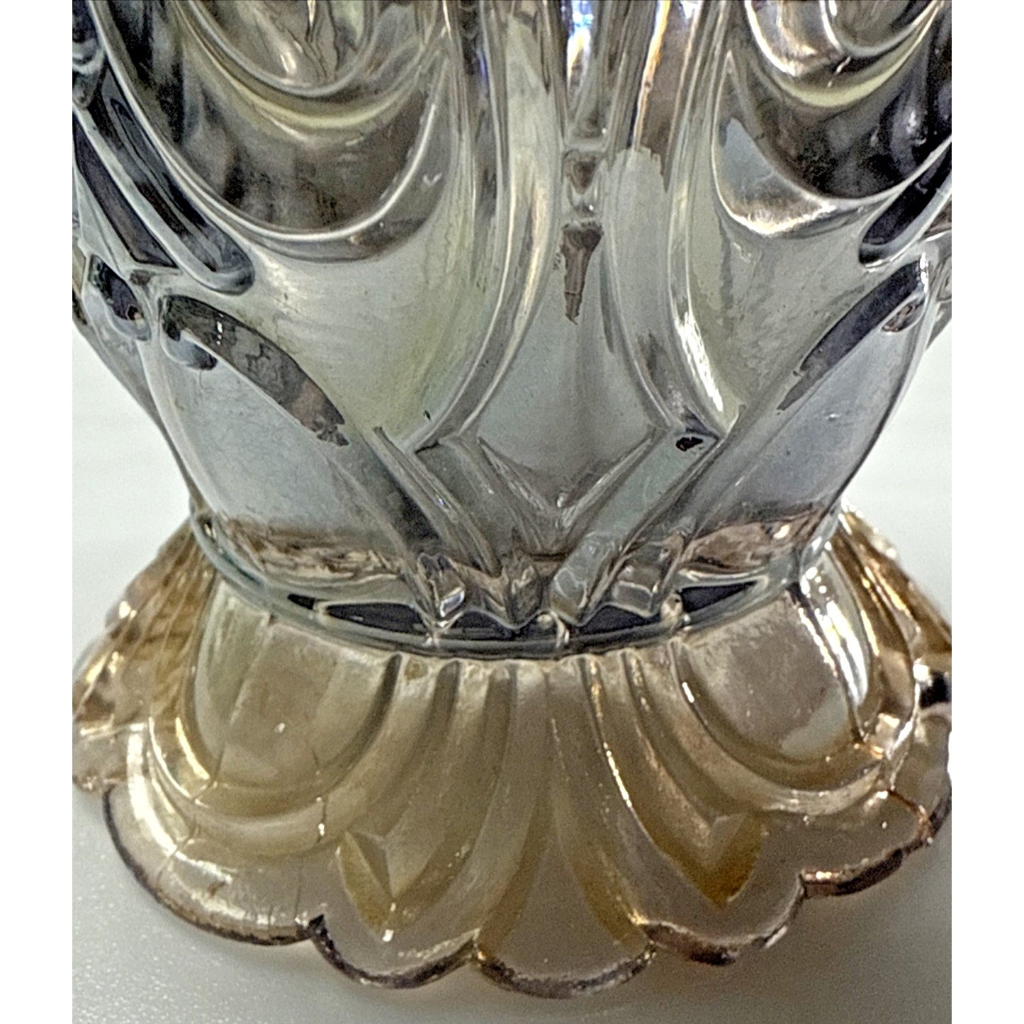 Antique Imperial Glass Rococo Carnival Smoke Vase