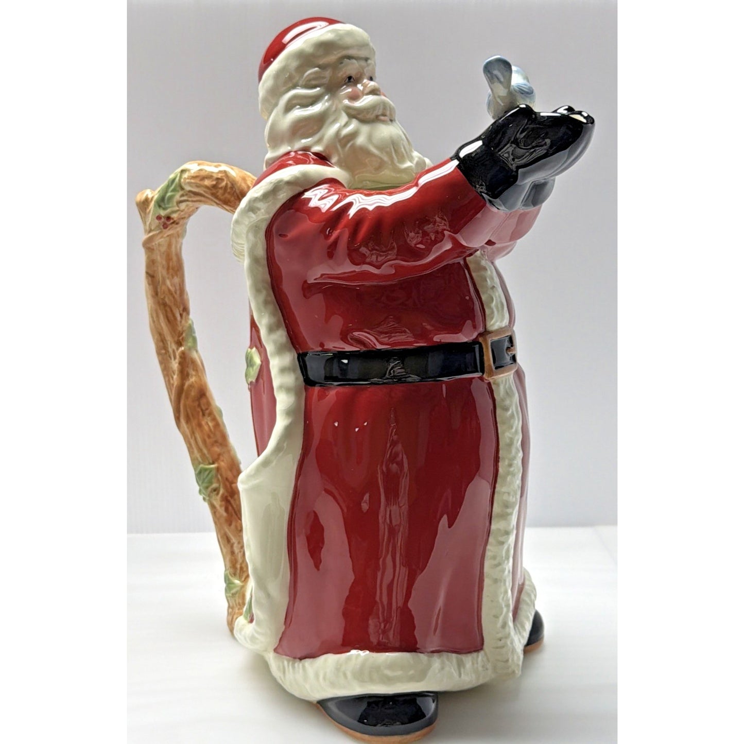 Lenox Holiday Gatherings Santa Claus Pitcher Christmas Holding Bluebird Box Tags