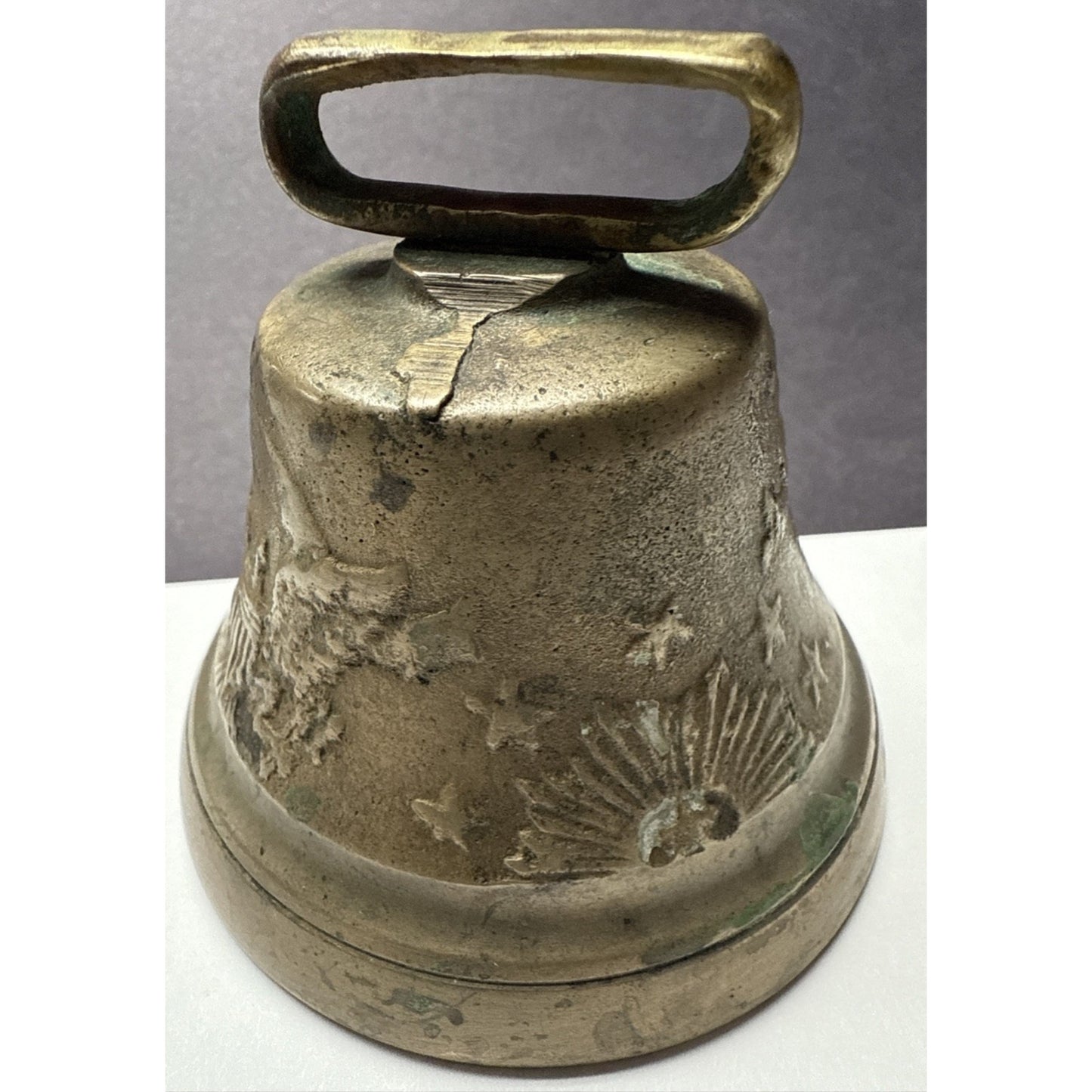 Antique US Army Camel Corps Brass Eagle Stars Bell As Is No Clapper