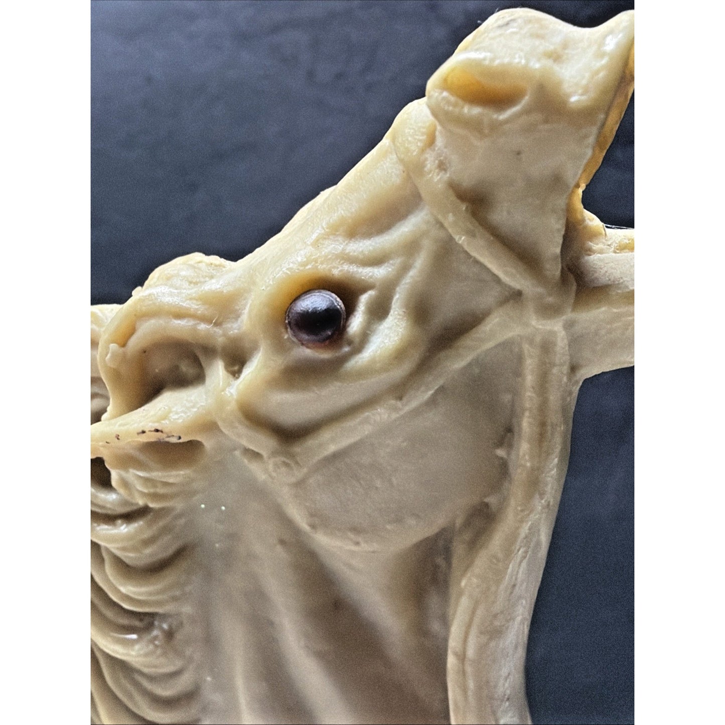 Vtg Italian Horse Sculpture Cowgirl Woman Domatrice Alabaster Composite Carving