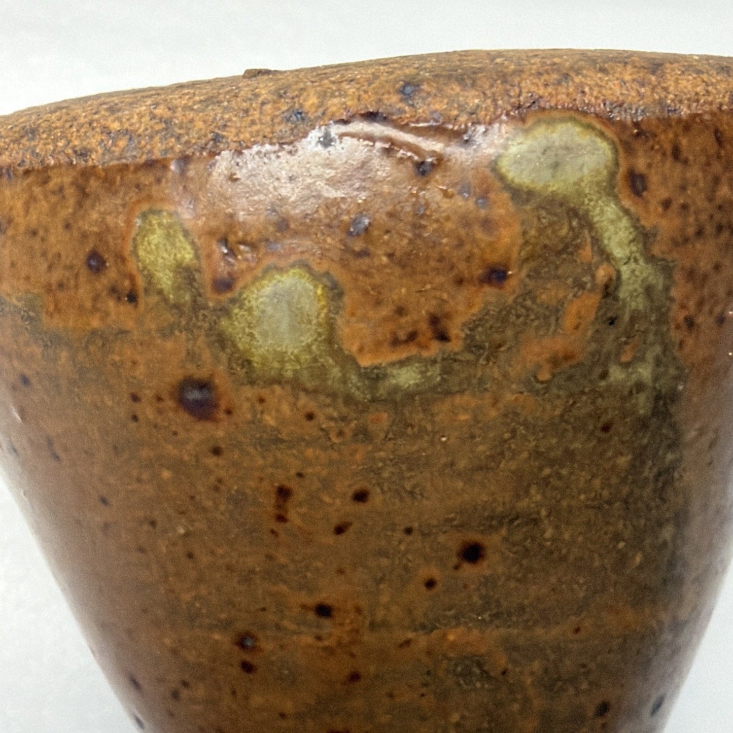 Primitive Stoneware Salt Glazed Cone Inkwell Brown Ink Bottle Vase