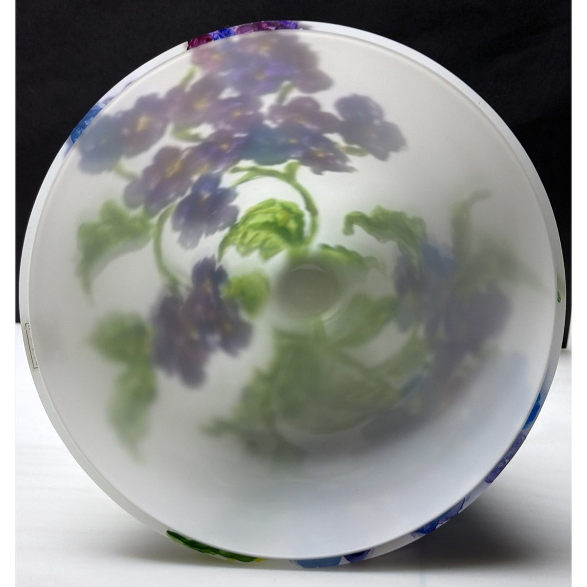Vintage Mouth Blown Cased Art Glass Vase Hand Painted Floral Primrose Signed