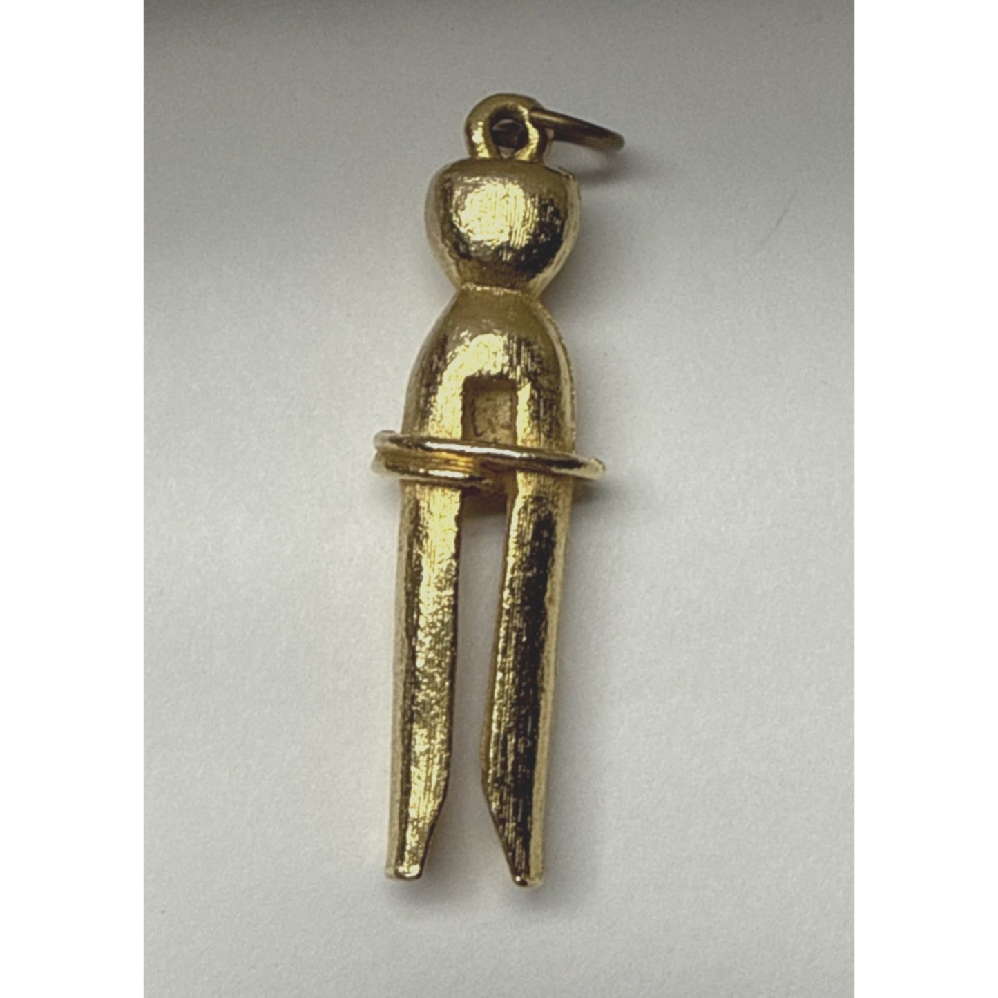 Vintage Gold Tone Clothespin Clothes Pin Peg Charm Pendant Charm