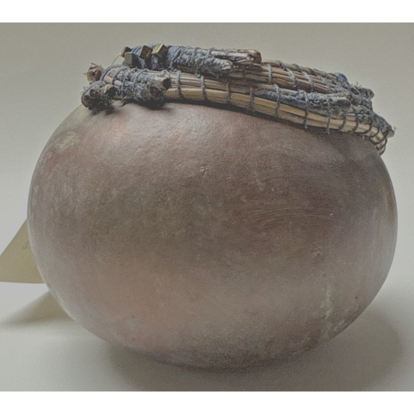 Vintage Phyl Campbell Handmade Gourd Basket Beadwork Signed