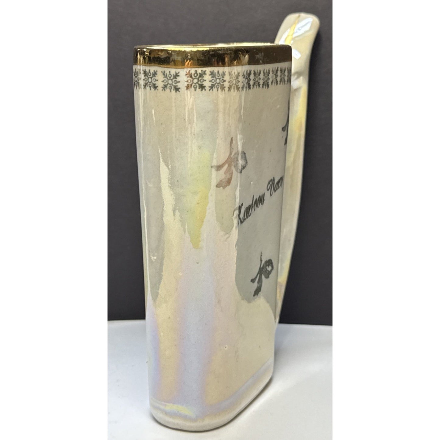 Old Karlovy Vary Czech Porcelain Hot Spring Water Sipping Cup Mug Lusterware