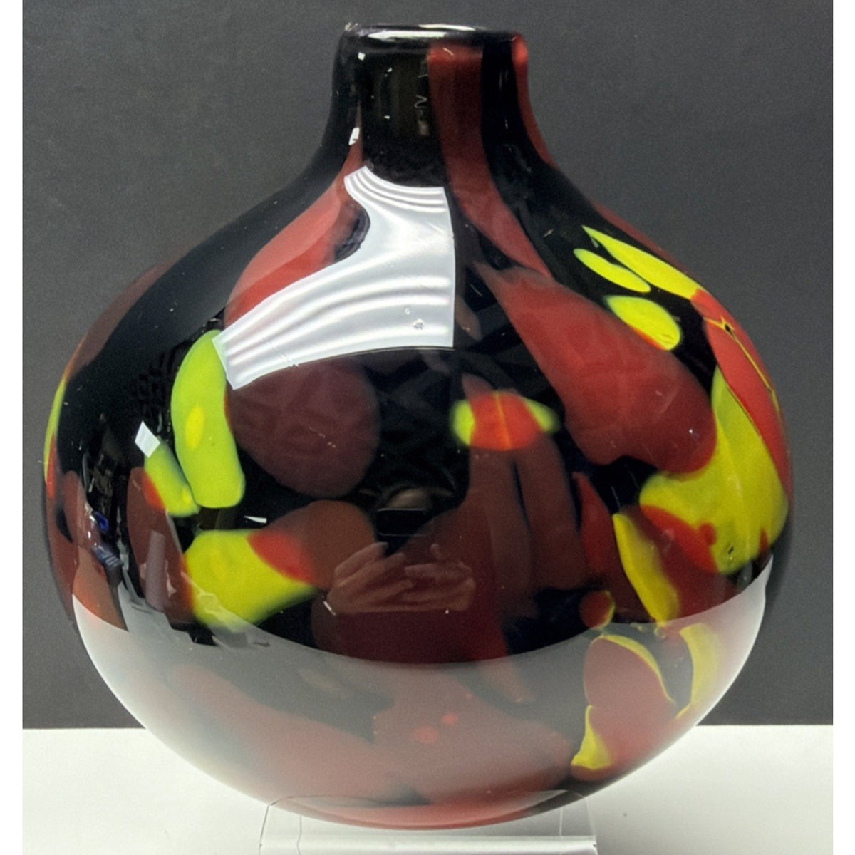 Vintage Murano Glassware Art Glass Sommerso Abstract Squat Gourd Vase