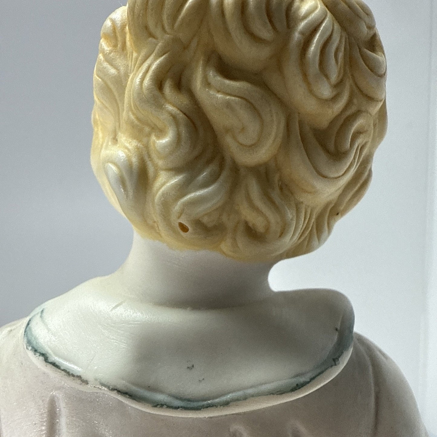 Vtg Pair Germany Bisque Porcelain Figurines Good Night Morning Boy Girl Puppy