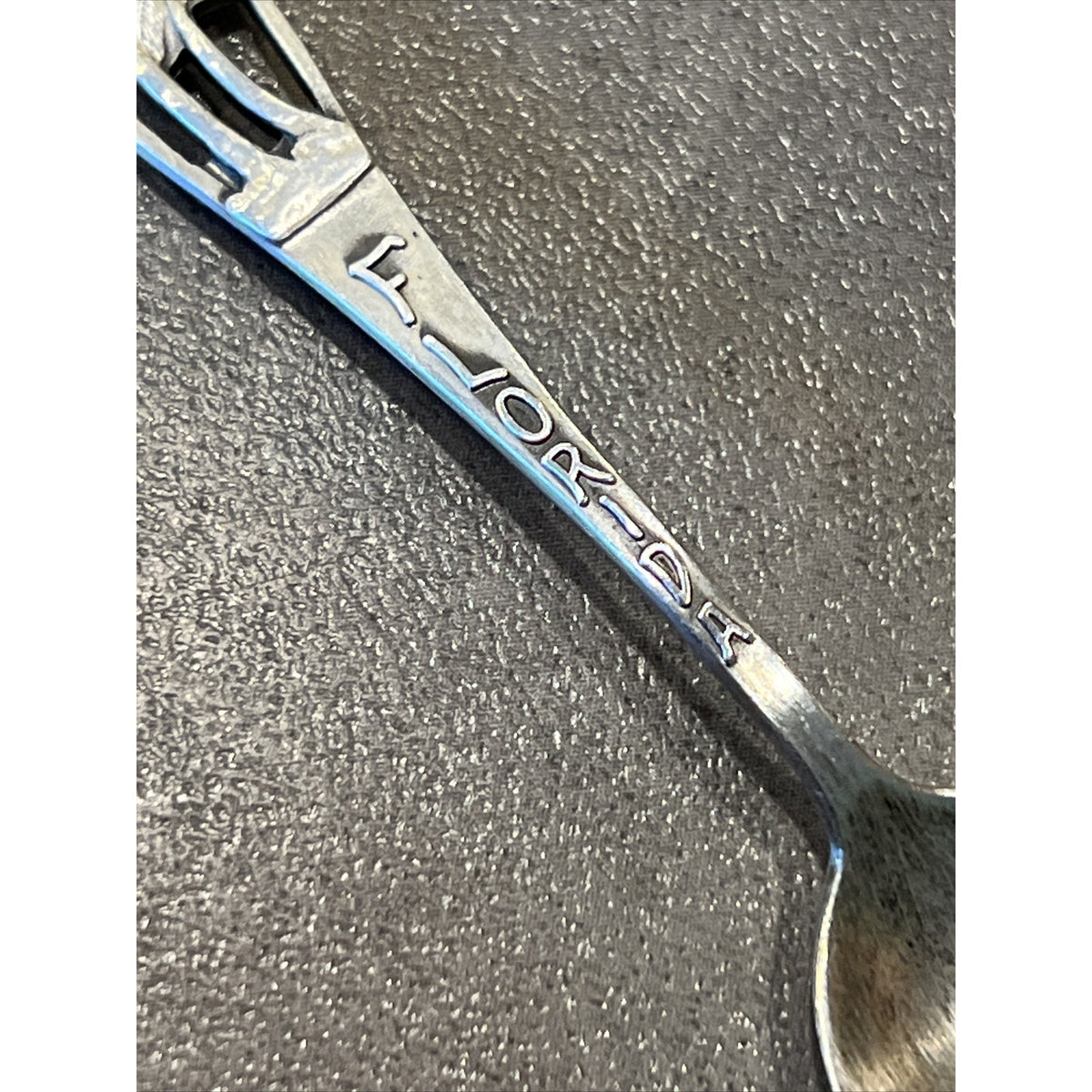 Old Bates Klinke Sterling Silver Souvenir Spoon Florida Palm Trees