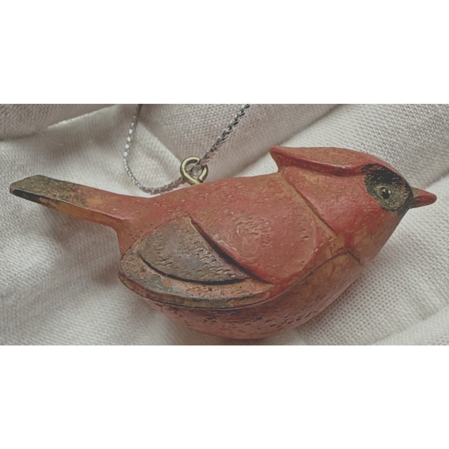 Vintage Lot of 3 Cardinal Ornaments Small Mini Resin Red Bird