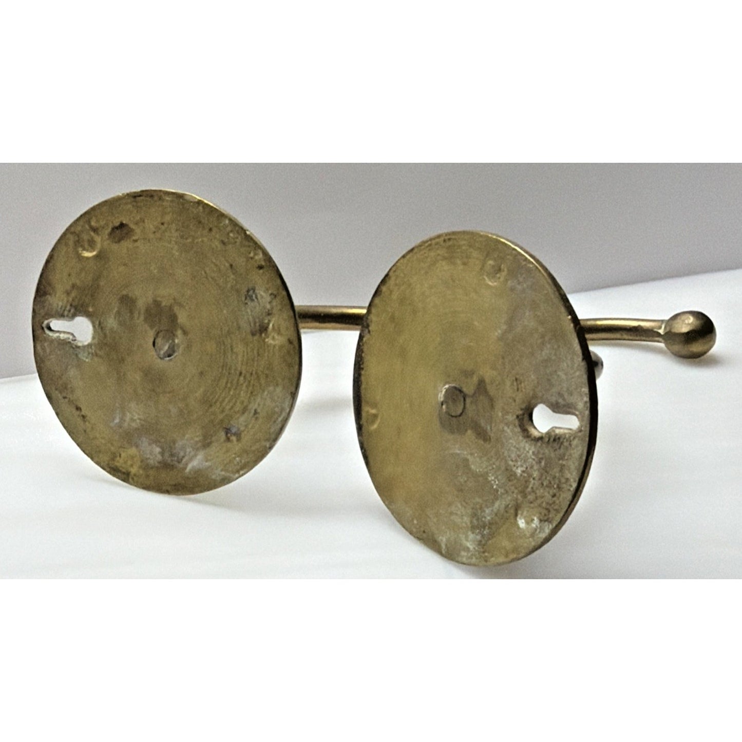 Vintage Lot of 2 Wall Mount Brass Metal Hooks