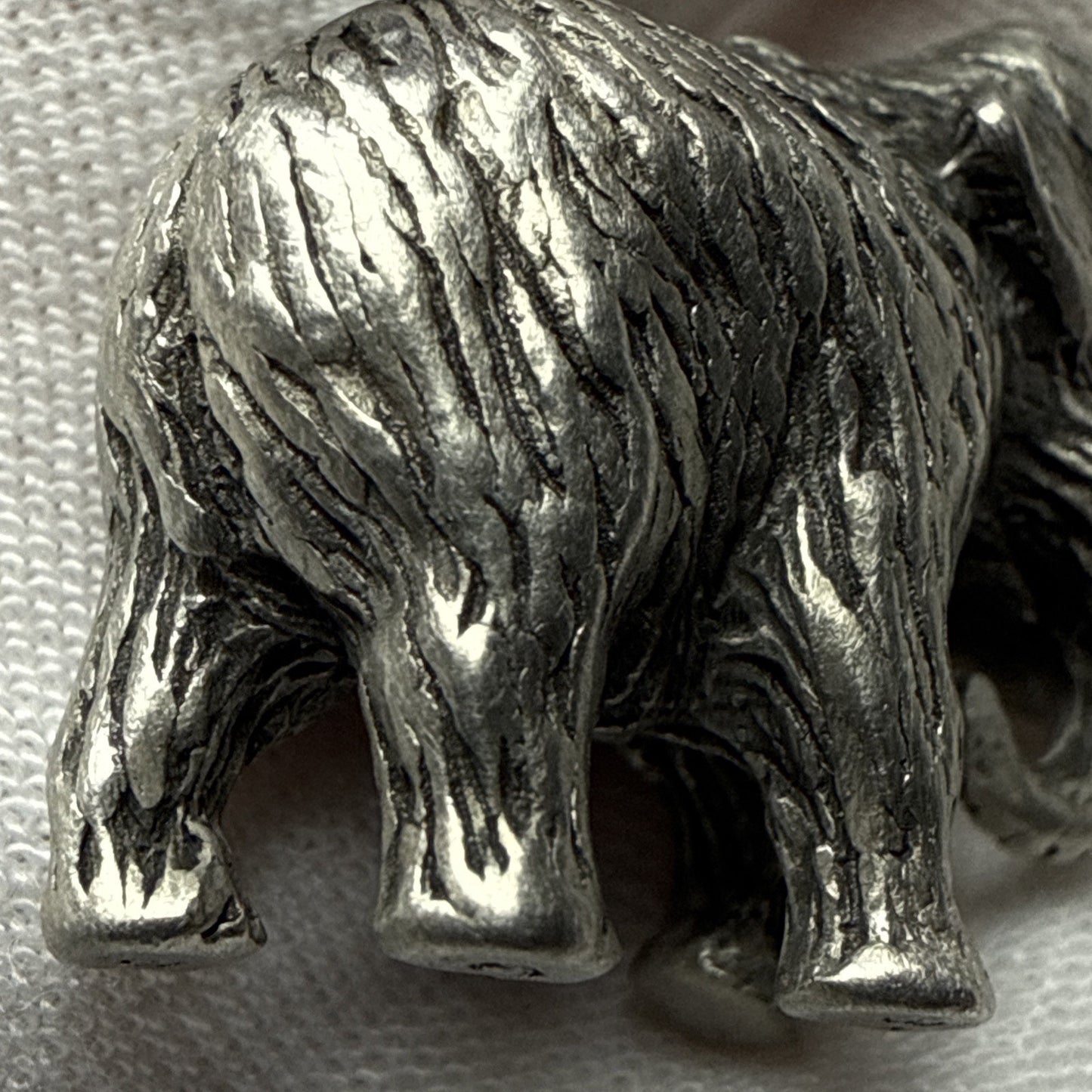 Vintage Silver Miniature Elephant Woolly Mammoth 15.83 grams As-Is Read