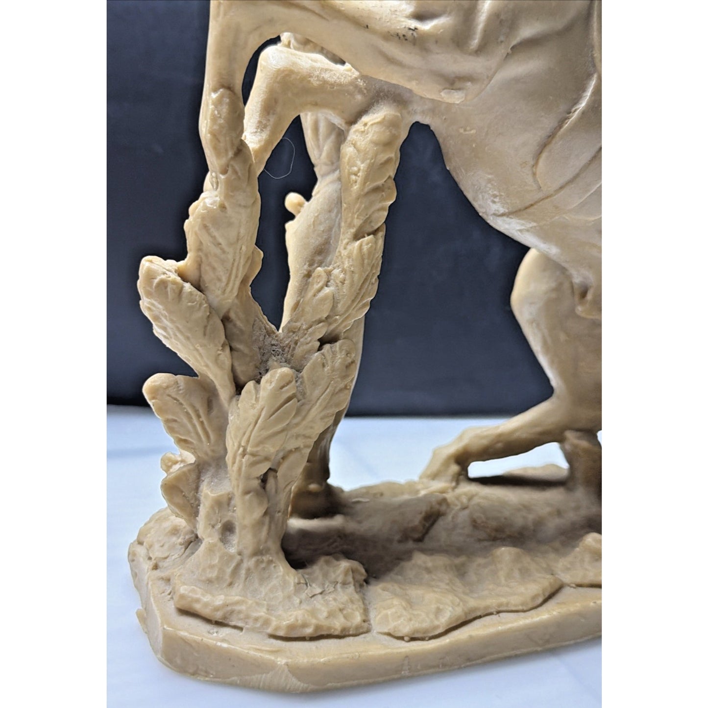 Vtg Italian Horse Sculpture Cowgirl Woman Domatrice Alabaster Composite Carving