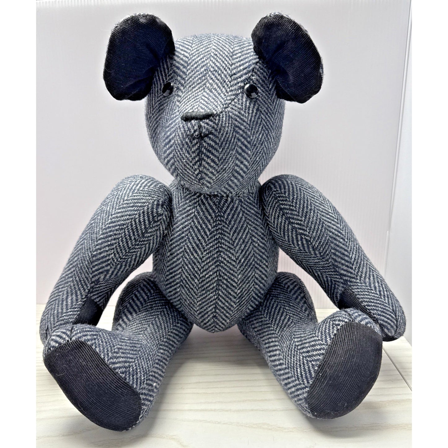 Handmade Tweed Teddy Bear Herringbone Jointed Corduroy Harris Read