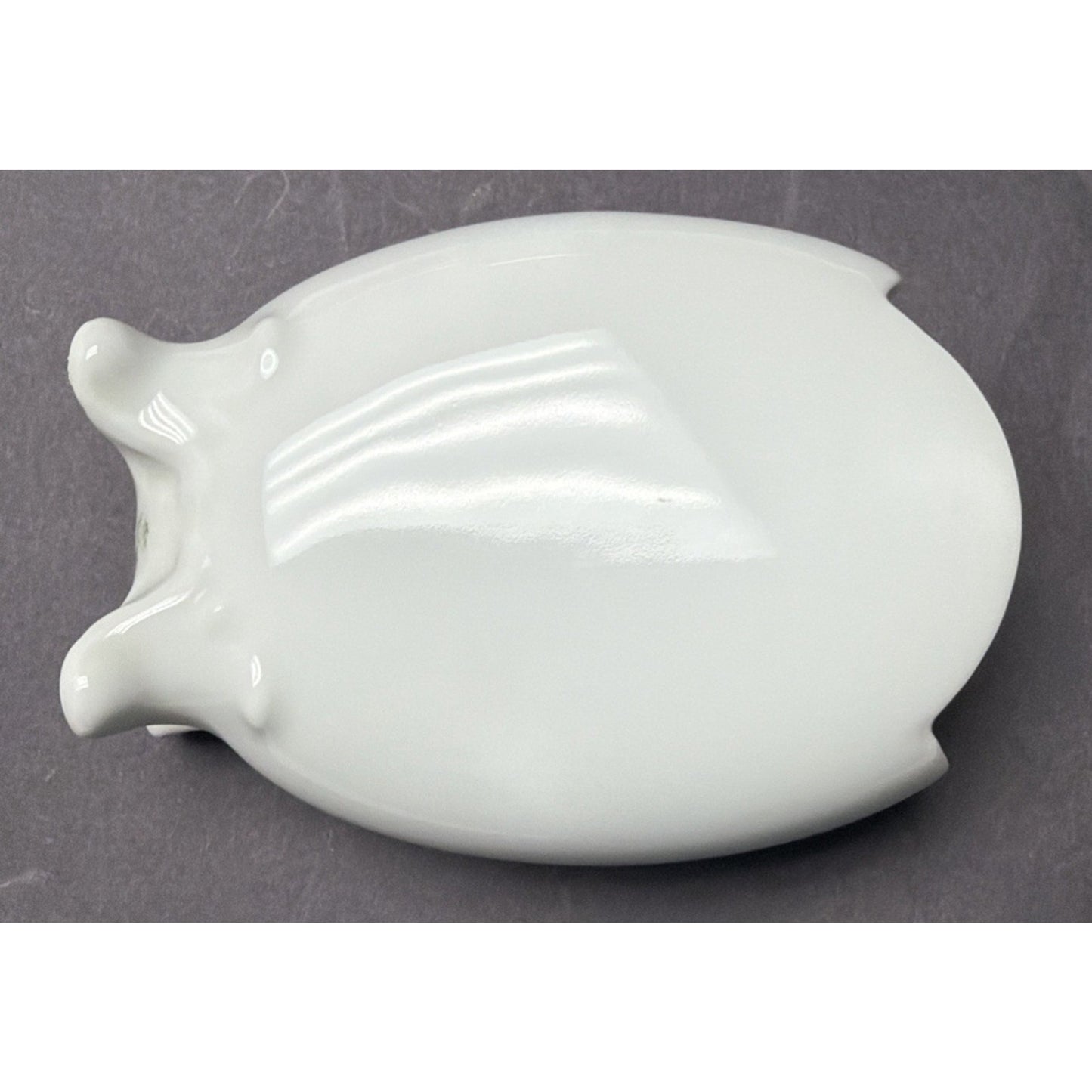 Vintage PM Bavaria Germany White Porcelain Vase Spooner Embossed Scalloped